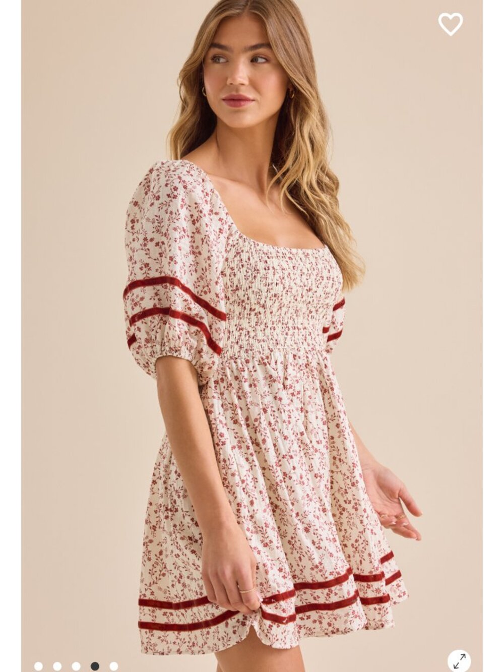 Altar'd State Dress Chaya Puff Sleeve Mini Dress - Picture 4 of 5